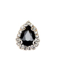 Strass en verre de haute qualité en forme de goutte d'eau avec griffes argentées, boucle en cristal pour accessoires de robe de mariée, vêtements et chaussures DIY