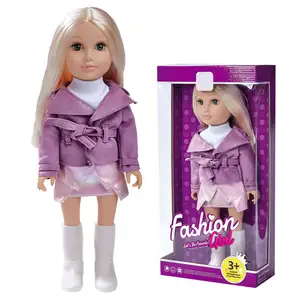 Nouvelle poupée en vinyle de 18 pouces fille américaine mode beauté jouets filles jouets préscolaires jouer maison avec des vêtements.