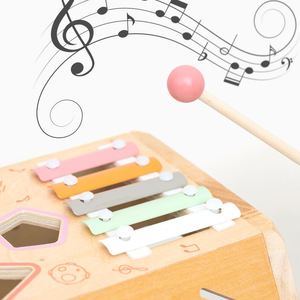Jouets Montessori éducatifs pour la maternelle, cadeau de premier anniversaire pour les tout-petits, cube d'activités en bois - Product Image 3