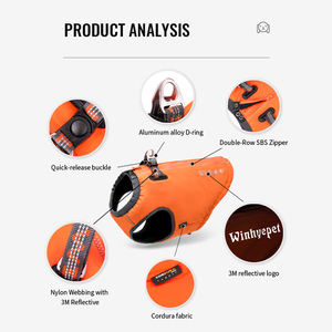 Winhyepet - Ropa <span class=keywords><strong>para</strong></span> Mascotas al por Mayor, Reflectante, de Nailon Resistente, Ajustable, Impermeable, <span class=keywords><strong>Abrigo</strong></span> Premium <span class=keywords><strong>para</strong></span> Perros, Seguro <span class=keywords><strong>para</strong></span> Todas las Estaciones - Product Image 2