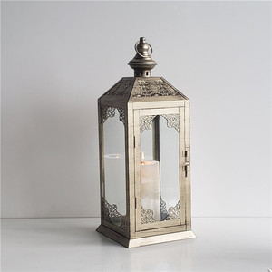 In vendita oro giardino lanterna di cerimonia nuziale decorativa ha condotto la candela lanterna lanterna in metallo per la decorazione domestica - Product Image 4