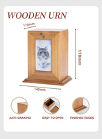 Urnas de Cremación de Madera para Mascotas, para Cenizas de Perros y Gatos, Caja de Recuerdo Funeraria de Madera con Foto Grabada con Láser Personalizada, con Bolsa de Terciopelo