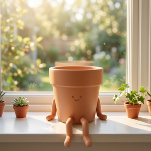 <span class=keywords><strong>Pot</strong></span> <span class=keywords><strong>de</strong></span> fleurs en résine mignon avec petit homme <span class=keywords><strong>assis</strong></span> marron pour plantes succulentes - Product Image 5