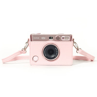 Sac pour appareil photo YCW Fashion Mini EVO horizontal rose clair rétro en cuir PU, étui de photographie numérique, protection personnalisée pour appareil photo