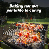 Grille de cuisson jetable en métal pour barbecue, 11,8 x 15,7 pouces, support de cuisson de remplacement, accessoires de barbecue pour cuisine extérieure