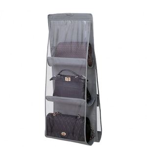 6 Pocket Hanging Handbag <b>Organizer</b> <b>for</b> Wardrobe <b>Closet</b> Transparent Storage Bag Handbag <b>Organizer</b> Storage - Product Image 1