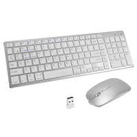 BT + 2.4G Dual-Mode Slim Mini Kabellose Tastatur-Maus-Set Wiederaufladbar Vollgröße Ultra-Dünn für Laptop PC Multi-Gerät Verfügbar