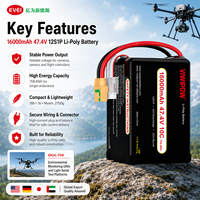 Pin LiPo dung lượng cao 12S 47.4V 16000mAh 10C dành cho máy bay không người lái phun thuốc trừ sâu nông nghiệp, có đầu nối tùy chỉnh