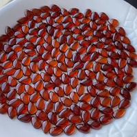 Pabrik langsung Natural Orange Garnet Teardrop Cabochons 7x11mm ukuran standar datar bawah longgar permata Inlay/kawat pembungkus