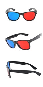 Gafas <span class=keywords><strong>3D</strong></span> de Alta Calidad y Bajo Precio con <span class=keywords><strong>Lentes</strong></span> Azules y Rojas, Diseño Curvo de Ojo de Gato, Remaches Cuadrados, Gafas Ópticas Tridimensionales para Ver Películas - Product Image 3