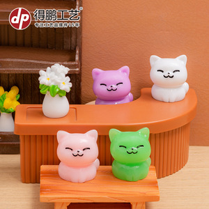 Figurine de chat en résine Dp Craft, mini décoration animale, accessoire de bureau pour la maison - Product Image 3