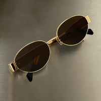 Lunettes de soleil ovales vintage années 90, petite monture métallique, esthétique Old Money, verres rétro UV400, lunettes de mode pour hommes et femmes
