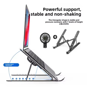 Support pour tablette PC de 18 pouces, mini ventilateur, support pliable pour dissipation de chaleur, support réglable en alliage d'aluminium, Portable, antidérapant - Product Image 5
