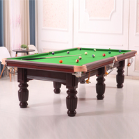 Petite table de billard de 9 pieds de qualité supérieure avec dessus en marbre Table de billard d'intérieur chinoise noire à huit boules