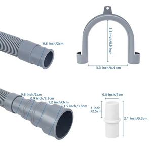 Ensemble de tuyaux de vidange universels flexibles pour <span class=keywords><strong>lave</strong></span>-linge et <span class=keywords><strong>lave</strong></span>-<span class=keywords><strong>vaisselle</strong></span>, connecteur, <span class=keywords><strong>tuyau</strong></span> ondulé - Product Image 4