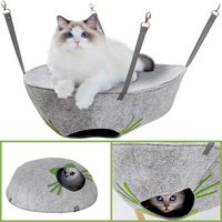 Salon en feutre pour animaux de compagnie 2 en 1 grotte de chat en feutre écologique lit suspendu pour chat en feutre épais hamac pour chat à 2 couches