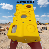 Échelle à marches en fibre de verre rouge de qualité exceptionnelle, à une seule face, large, avec plateau porte-outils, capacité 375 lb, EN131, antidérapante, portable