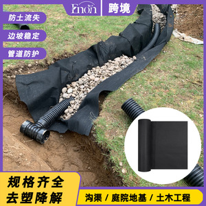 Géotextile non tissé noir, épaisseur 0,72 mm-2,4 mm, résistant aux déchirures, pour la protection des cours, des routes et des travaux d'ingénierie civile - Product Image 2