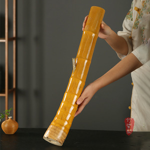 Natural Bamboo Hookah Golden Bamboo Filter Pipe Straight Type Lacquer Finish Eco Friendly Guizhou Origin - Product Image 2