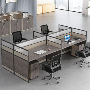 लिविंग रूम कार्ड स्टेशन स्क्रीन के लिए आधुनिक सरल स्टाफ कार्यालय डेस्क और कुर्सी संयोजन - Product Image 1