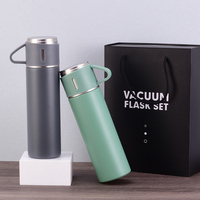 Gobelets isothermes en acier inoxydable à double paroi de 500 ml (17 oz), étanches, sans BPA, isolation thermique de 6 à 12 heures, coffret cadeau