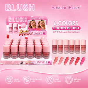 Rubor Líquido de Marca Privada, 6 Colores, Suave y Modulable, Aspecto Natural, Rubor en Crema, Alta Pigmentación, Resistente al Agua, OEM, ODM, Venta al Por Mayor - Product Image 1