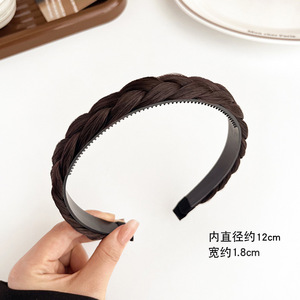 Parrucca treccia a spina di pesce fascia <span class=keywords><strong>per</strong></span> capelli con <span class=keywords><strong>denti</strong></span> antiscivolo femminile fascia alta <span class=keywords><strong>per</strong></span> capelli a compressione - Product Image 4