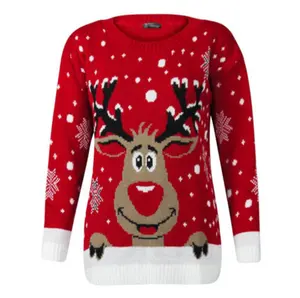 Suéter Navideño de Punto Elástico Grueso y Suave Antiarrugas para Mujer, Novedades de Invierno 2021 - Product Image 1