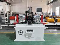 Mesin chamfer Servo 60 kepala ganda, peralatan pengolahan sudut dalam dan luar wajah ujung kecepatan tinggi