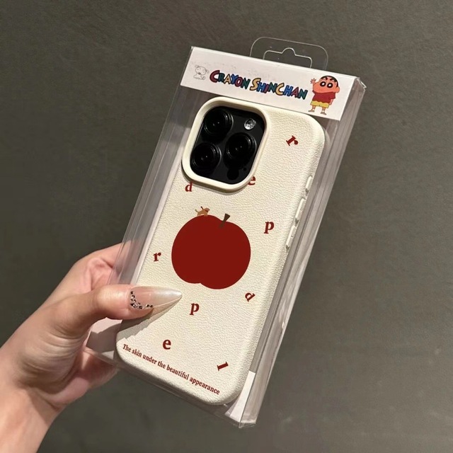 Sweet Big Apple Picture Printing Leather Pattern TPU Mobile Phone Cover Case for Iphone X Xr Xs 11 12 13 14 15 16 17 Pro Max