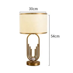 MKMJ Moderne Wohnraumdekoration Kreative Handbemalte Landschafts-Lampenschirm Goldene Metall-Tischlampe für Wohnzimmer Schlafzimmer Büro - Product Image 5