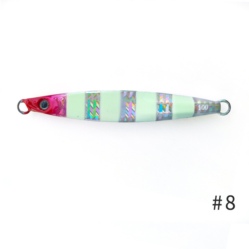 8 red head-silver body-single-sided glow-in-the-dark strip
