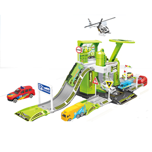 QS Wholesale Multi Style DIY City Theme Sanitation Truck Set Plastic Flexible Tracks Slot Toy <strong>Parking</strong> Lot <strong>Game</strong> for Kids - Product Image 1