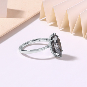 2026 Internet Hit S925 Sterling <b>Silver</b> Marquise Moissanite Light Luxury <b>Adjustable</b> Open Index Finger <b>Ring</b> For Women - Product Image 5