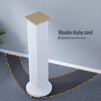 Support de sol en panneau perforé en métal avec grande capacité 4 côtés présentoirs de papeterie pour affichage de stylo de magasin de détail
