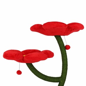 Árboles para gatos de 4 niveles, estilo de dibujos animados rojo, con cueva de privacidad para familias con varios gatos, estructura de madera para trepar. - Product Image 4