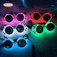 YACHEN Lunettes Steampunk Kaléidoscope à Fil EL LED Clignotant Lumineux pour Fête, Lunettes à Pointes, Vente en Gros pour Rave, Festival, Halloween, Cosplay