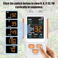 Testeur numérique portable 10-en-1 pour sols : NPK, pH, humidité, fertilité, luminosité, EC, température et température de l'air pour serres agricoles