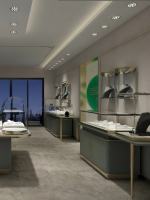 Vitrine de luxe pour bijoux fins avec cadre en fer, verre haute transparence et éclairage LED pour magasins de détail et centres commerciaux