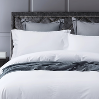 Parure de lit d'hôtel 5 étoiles, linge blanc de luxe, doux comme du coton 100%, satin uni, housse de couette, draps de lit d'hôtel