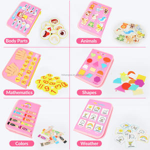 Venta al por mayor de juguete Montessori amigable para viajes, tablero de juego de actividad ocupada de fieltro con fabricante para dibujar - Product Image 3