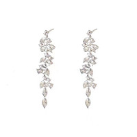 Ruban feuille d'érable gland longues boucles d'oreilles pour les femmes brillant strass mariage boucles d'oreilles fête bijoux cadeaux