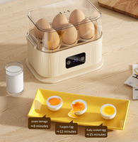 Cuiseur à œufs électrique à commande numérique, cuiseur à œufs vapeur avec arrêt automatique et couvercle transparent pour le petit-déjeuner familial