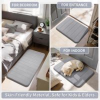 Ensemble de 3 tapis de bain en mousse à mémoire de forme, carrés, matelassés, antidérapants en PVC, en polaire corail, lavables en machine, pour salle de bain, toilettes, tapis en forme de U, chambre à coucher