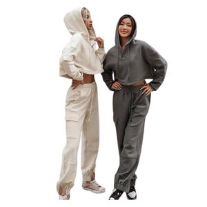 Premium 100% coton femmes Hip Hop pull à capuche coupe-vent à la mode décontracté polaire conception goutte épaule imprimé lavé doux - Product Image 1