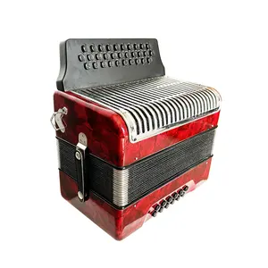 SEASOUND Professional 31 Buttons 12 Bass Red Button Accordion Instrument Acordeon JB3112C