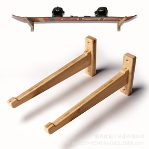Soporte de Pared para Esquís de Madera, Acabado en Haya, Resistente, para Hogar, Garaje, Exhibición de Tablas de Surf - Product Image 4