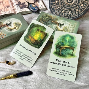 Cartas del Oráculo de la Naturaleza Españolas al por Mayor, <span class=keywords><strong>Baraja</strong></span> de 72 Cartas en Caja, Papel Ecológico, Cartas de Guía Espiritual, 350GSM, <span class=keywords><strong>Tarot</strong></span> Personalizado OEM - Product Image 3