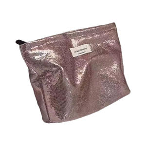 Moda feminina portátil bolsa de embreagem brilhante para rosa zíper bolsa cosmética para jantares Eco-Friendly resistente à água - Product Image 6