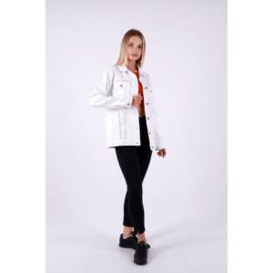 Veste et manteau en jean pour femmes ornés de strass - Product Image 4